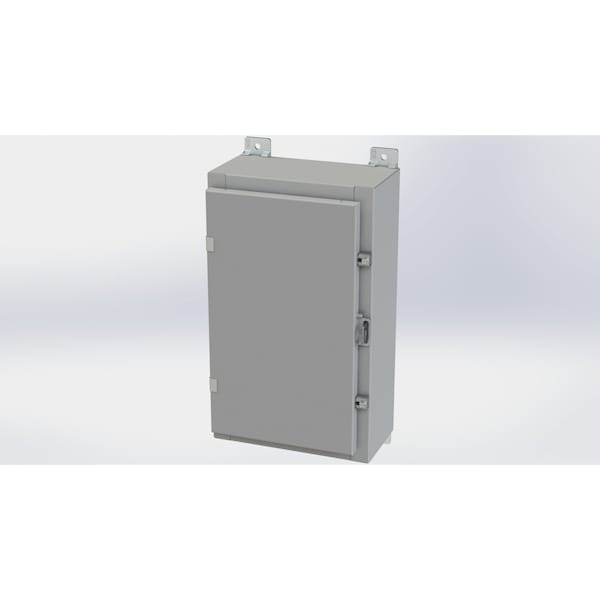 Clamps with Padlock Hasp Electrical Enclosures, 20 in H, 6 in D, 12 in W, NEMA 4, Carbon Steel